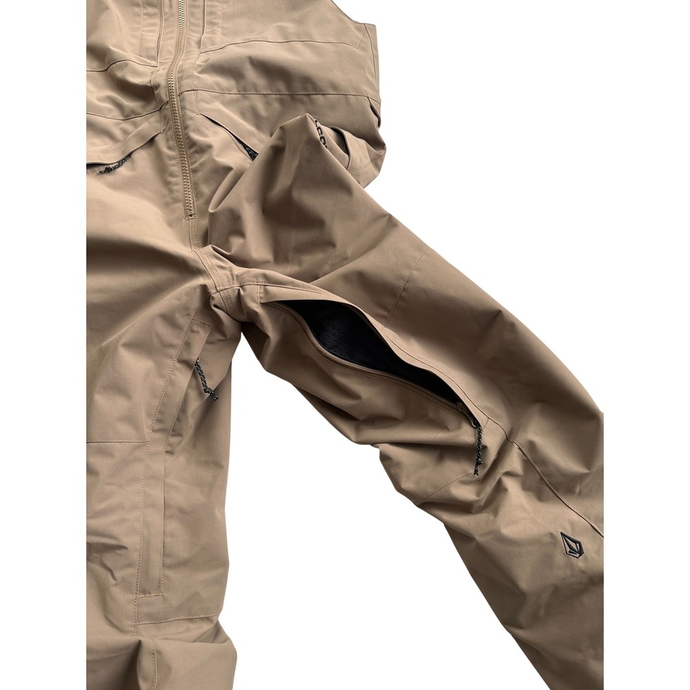 Volcom Barkley Bib Snow Pants Youth XL Tan Excellent Ski Snowboard Overalls - Picture 7 of 12